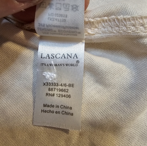 Lascana Pure Reflection NWT Beige Ruffle Detail Sleeveless Top Size 4/6 - Picture 9 of 11